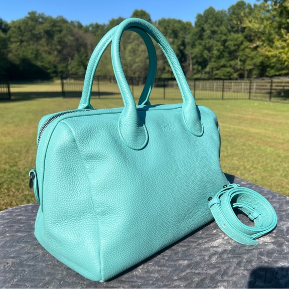 BECK Bags - HAYES in AUDREY Tiffany Blue - GENIUNE LEATHER - RETIRED color! - Picture 2 of 12